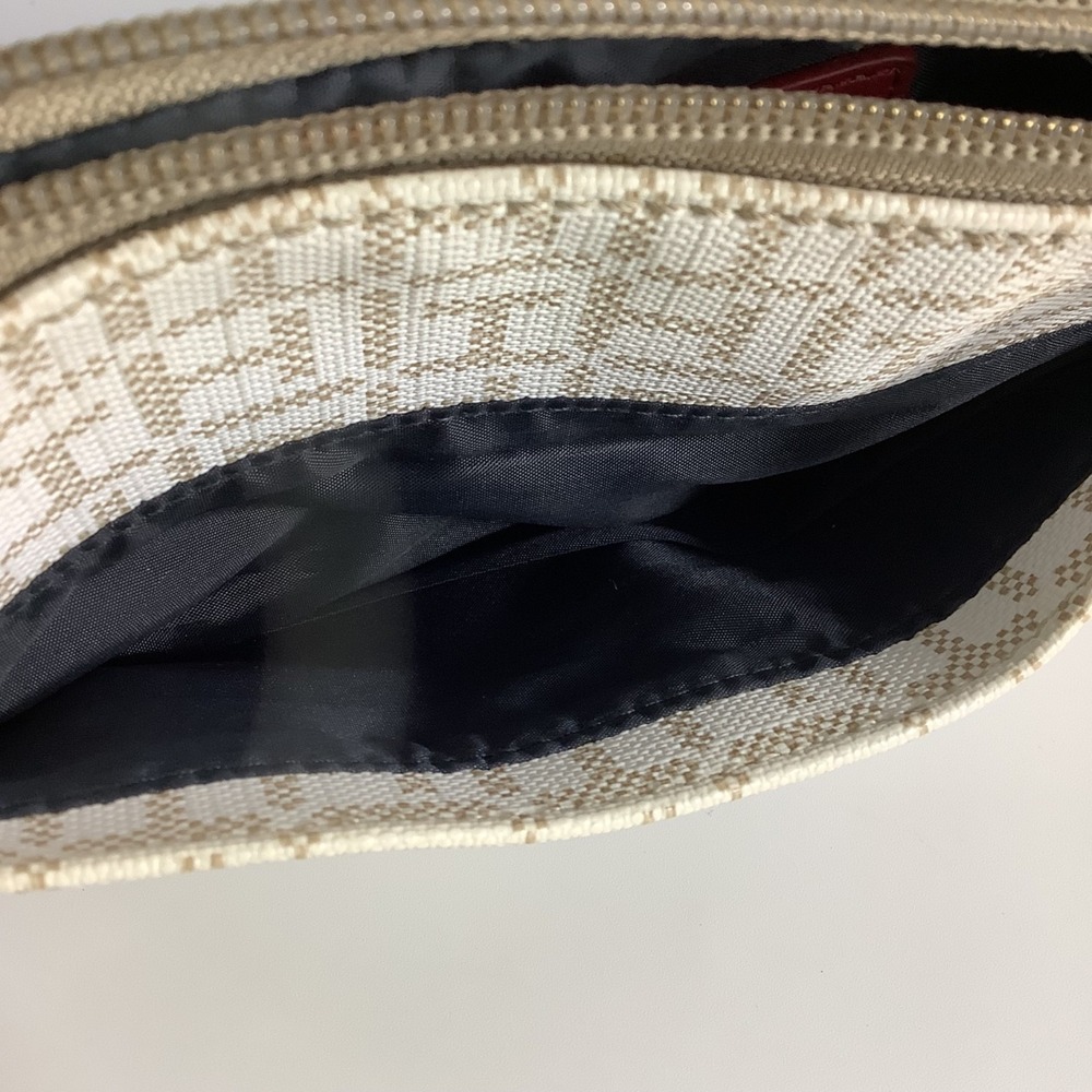 Tommy Hilfiger Women's Logo Printed Medium Wristlet Wallet Clutch Bag White/Tan - Picture 6 of 13